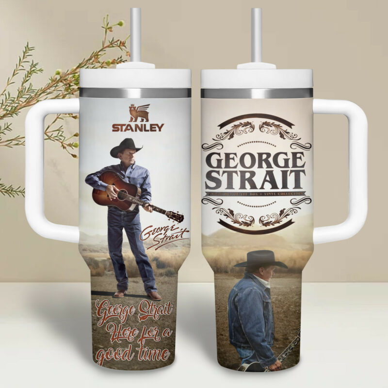 George Strait Music Custom Stanley Quencher 40oz Stainless Steel Tumbler With Handle - Threewoofs - Image 2