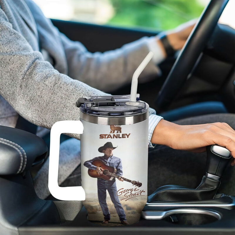 George Strait Music Custom Stanley Quencher 40oz Stainless Steel Tumbler With Handle - Threewoofs - Image 4