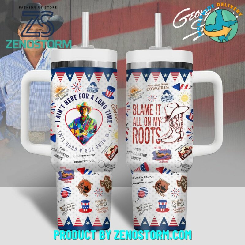 George Strait Music Custom Stanley Quencher 40oz Stainless Steel Tumbler With Handle - Threewoofs