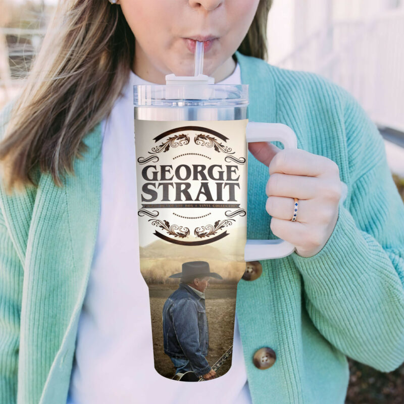 George Strait Music Custom Stanley Quencher 40oz Stainless Steel Tumbler With Handle - Threewoofs - Image 5