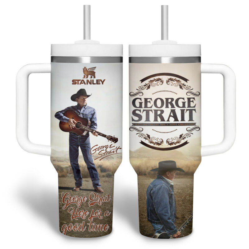 George Strait Music Custom Stanley Quencher 40oz Stainless Steel Tumbler With Handle - Threewoofs - Image 7
