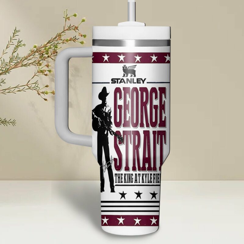 George Strait Music Custom Stanley Quencher 40oz Stainless Steel Tumbler With Handle - Threewoofs - Image 2