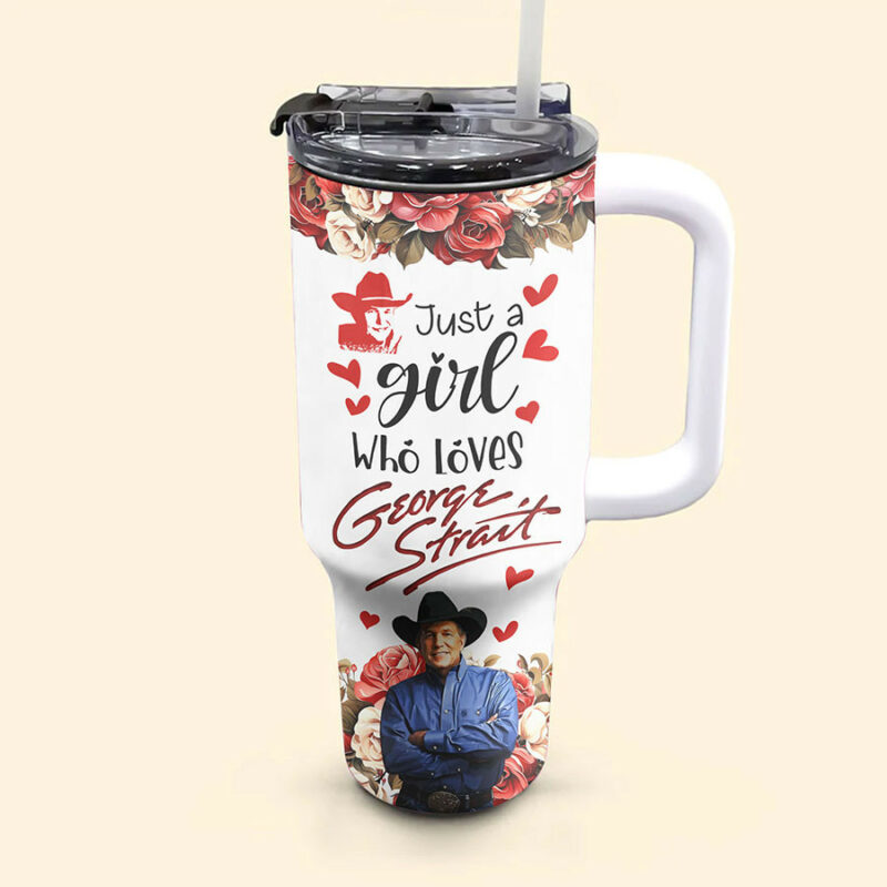George Strait Music Custom Stanley Quencher 40oz Stainless Steel Tumbler With Handle - Threewoofs - Image 5