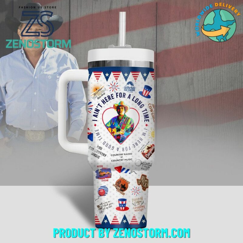 George Strait Music Custom Stanley Quencher 40oz Stainless Steel Tumbler With Handle - Threewoofs - Image 2