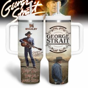 George Strait Music Custom Stanley Quencher 40oz Stainless Steel Tumbler With Handle - Threewoofs
