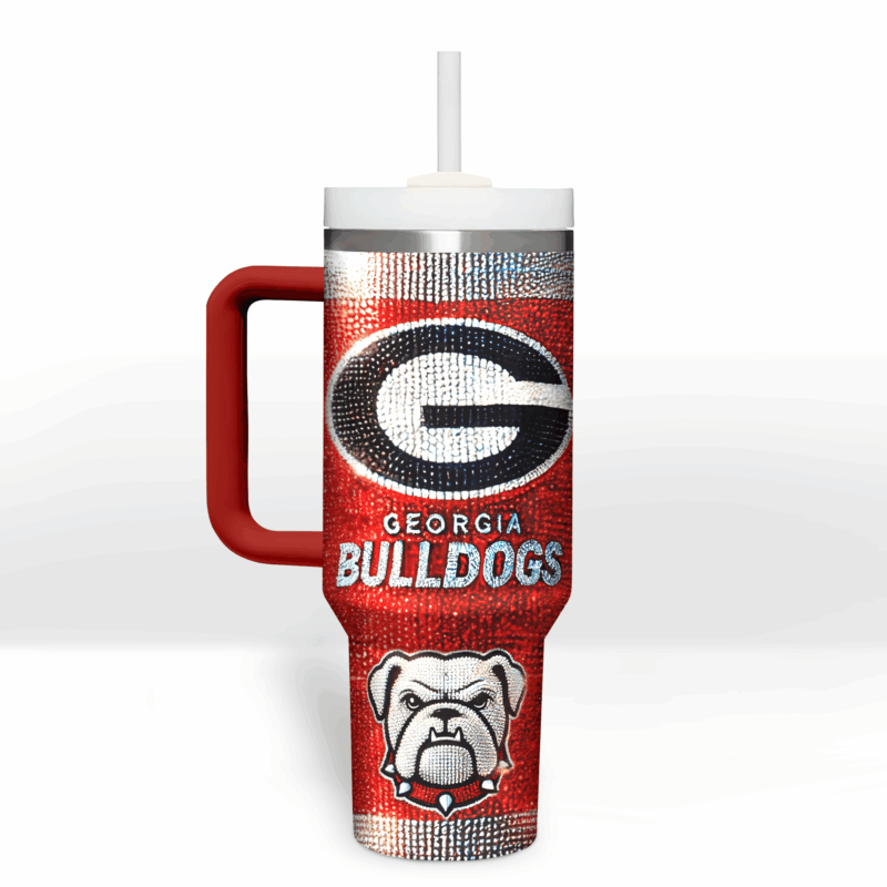Georgia Bulldogs NCAA Custom Stanley Quencher 40oz Stainless Steel Tumbler With Handle - Threewoofs - Image 2