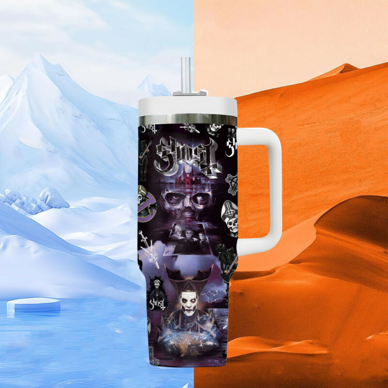 Ghost Music Custom Stanley Quencher 40oz Stainless Steel Tumbler With Handle - Threewoofs - Image 8