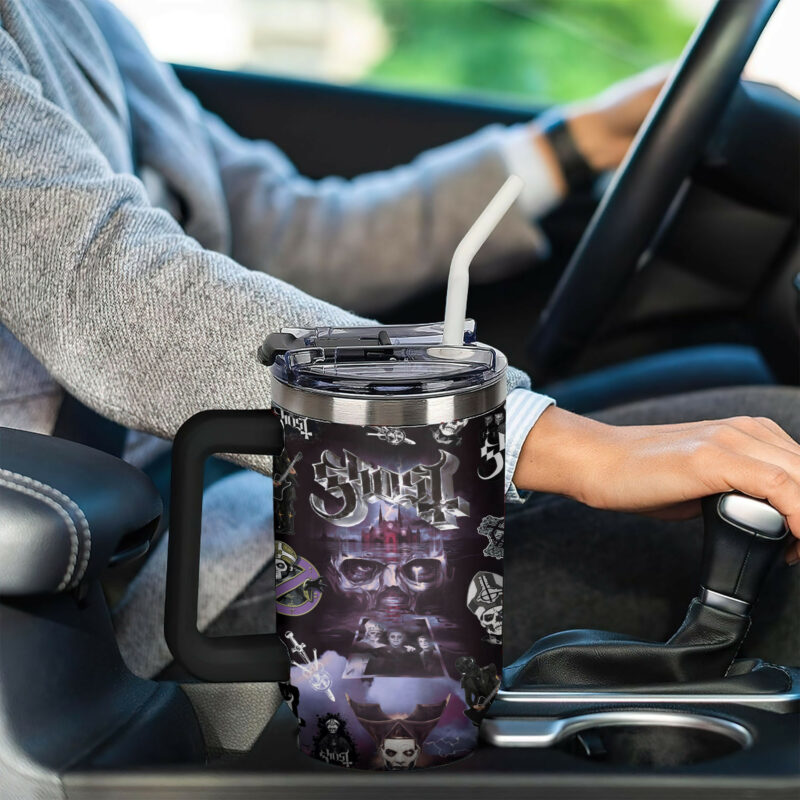Ghost Music Custom Stanley Quencher 40oz Stainless Steel Tumbler With Handle - Threewoofs - Image 7
