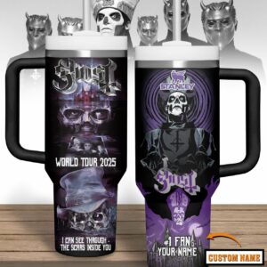 Ghost Music Custom Stanley Quencher 40oz Stainless Steel Tumbler With Handle - Threewoofs