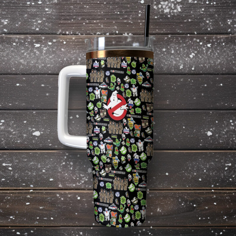 Ghostbusters Movies Custom Stanley Quencher 40oz Stainless Steel Tumbler With Handle - Threewoofs - Image 2
