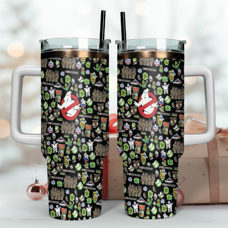 Ghostbusters Movies Custom Stanley Quencher 40oz Stainless Steel Tumbler With Handle - Threewoofs - Image 4