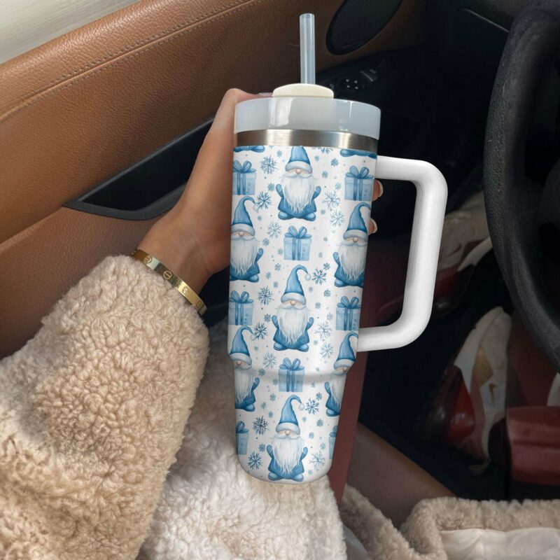 Gnome Christmas Custom Stanley Quencher 40oz Stainless Steel Tumbler With Handle - Threewoofs - Image 2