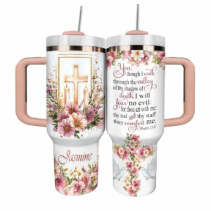 GobletEmbrace God and Bible Verse Custom Stanley Quencher 40oz Stainless Steel Tumbler With Handle - Threewoofs