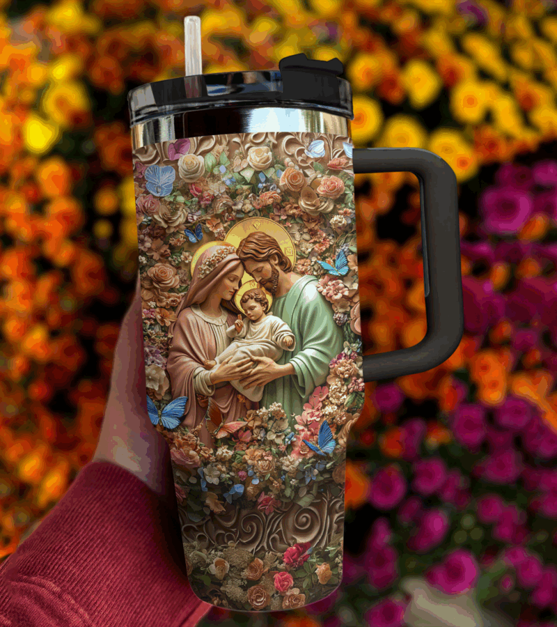 God Christmas Custom Stanley Quencher 40oz Stainless Steel Tumbler With Handle - Threewoofs - Image 3