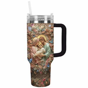 God Christmas Custom Stanley Quencher 40oz Stainless Steel Tumbler With Handle - Threewoofs