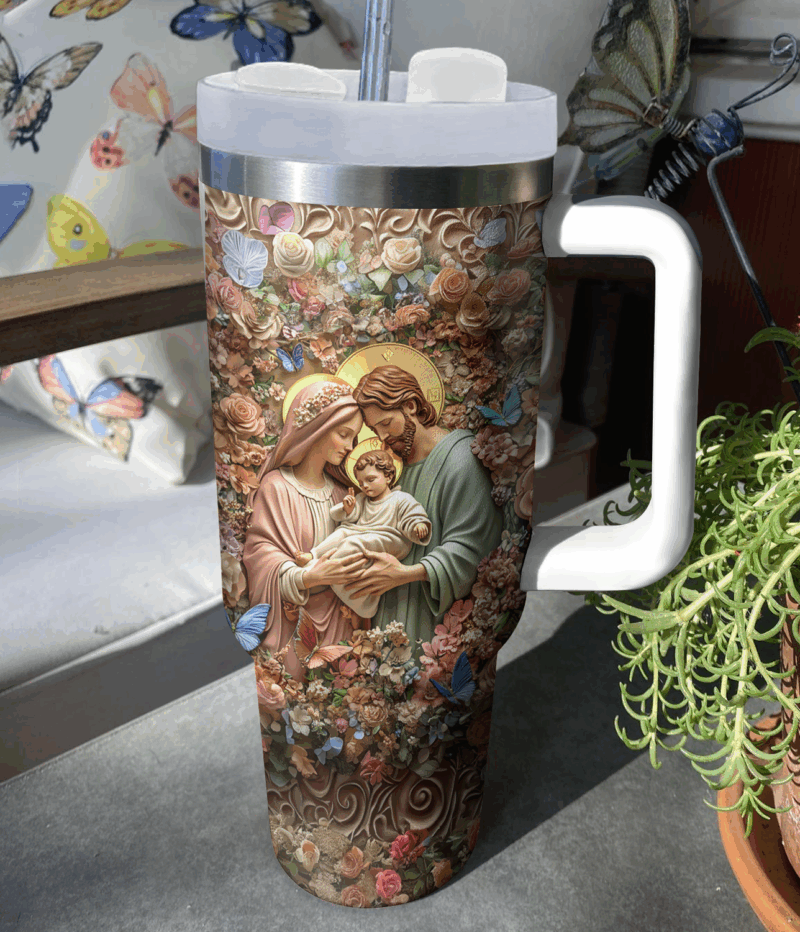 God Christmas Custom Stanley Quencher 40oz Stainless Steel Tumbler With Handle - Threewoofs - Image 2