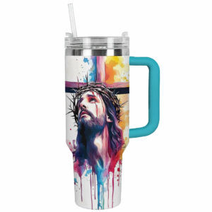 God Faithful Savior Custom Stanley Quencher 40oz Stainless Steel Tumbler With Handle - Threewoofs