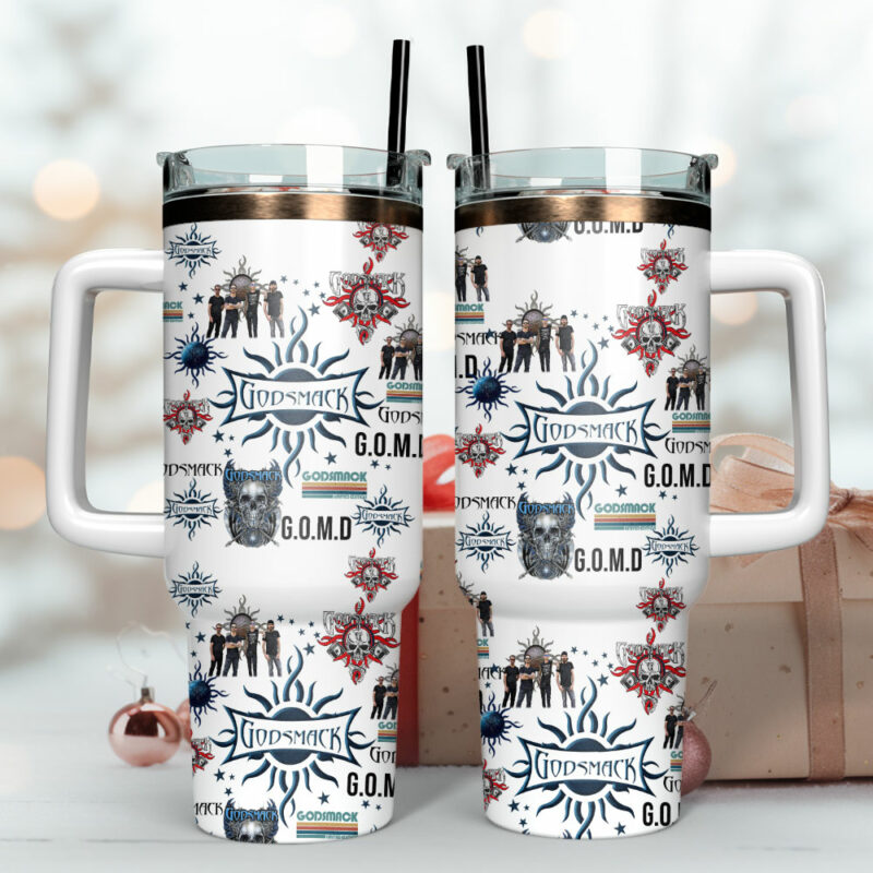 Godsmack Music Custom Stanley Quencher 40oz Stainless Steel Tumbler - Threewoofs - Image 3