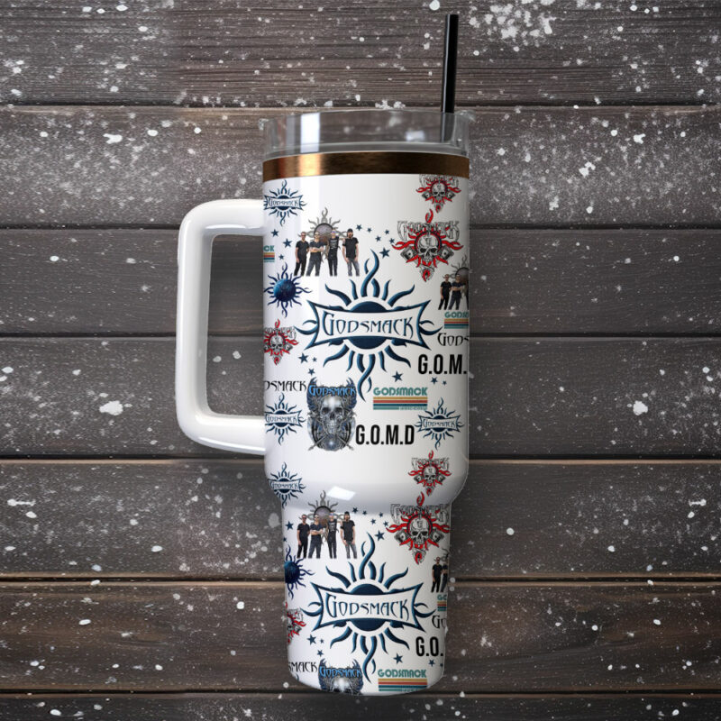 Godsmack Music Custom Stanley Quencher 40oz Stainless Steel Tumbler - Threewoofs - Image 2