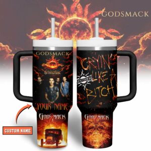 Godsmack Music Custom Stanley Quencher 40oz Stainless Steel Tumbler With Handle - Threewoofs