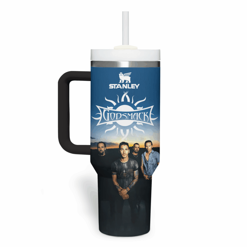 Godsmack Music Custom Stanley Quencher 40oz Stainless Steel Tumbler With Handle - Threewoofs - Image 2