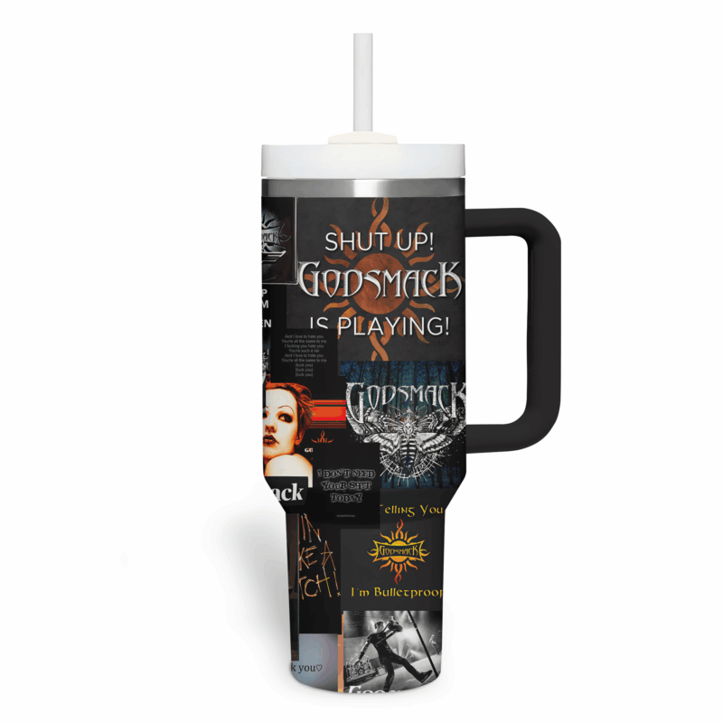 Godsmack Music Custom Stanley Quencher 40oz Stainless Steel Tumbler With Handle - Threewoofs - Image 3