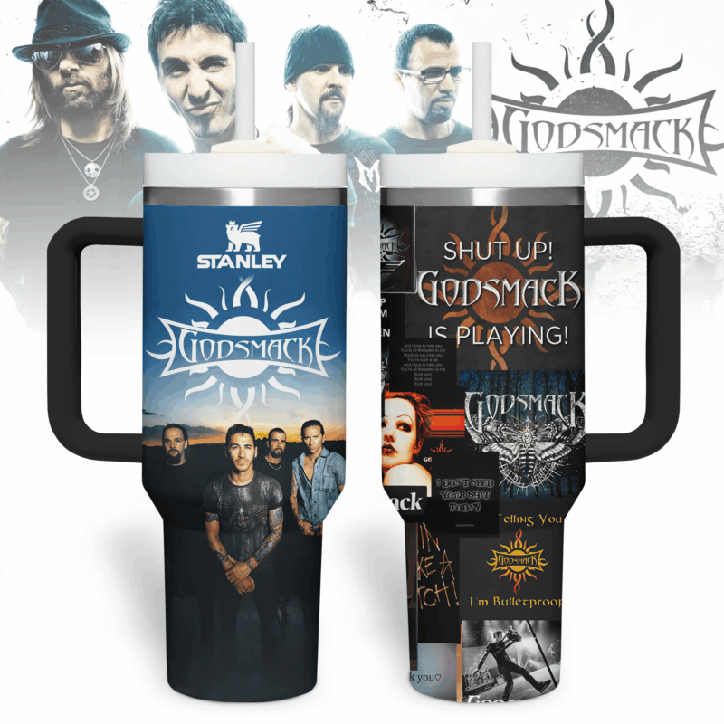 Godsmack Music Custom Stanley Quencher 40oz Stainless Steel Tumbler With Handle - Threewoofs