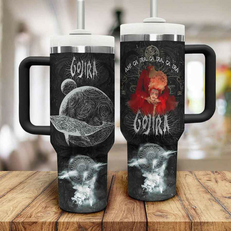 Gojira Music Custom Stanley Quencher 40oz Stainless Steel Tumbler With Handle - Threewoofs - Image 2