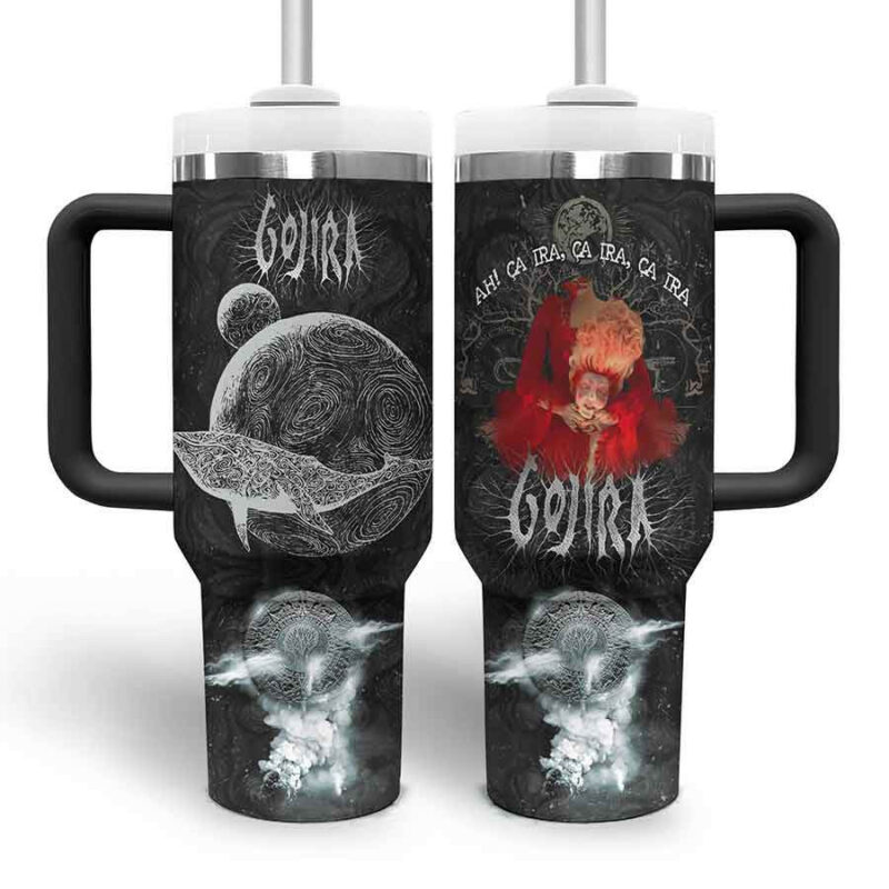 Gojira Music Custom Stanley Quencher 40oz Stainless Steel Tumbler With Handle - Threewoofs - Image 4