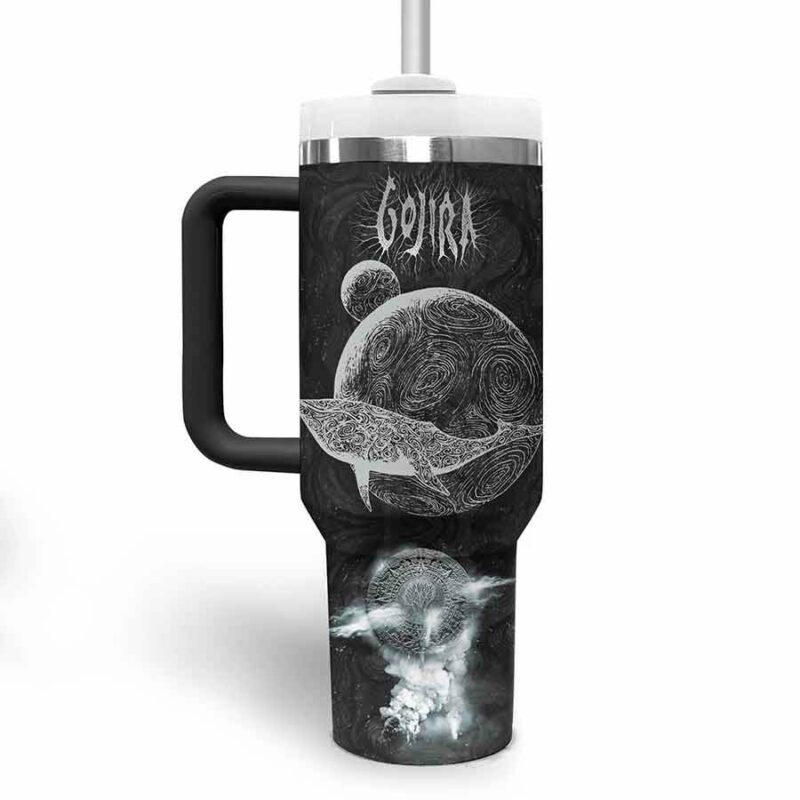 Gojira Music Custom Stanley Quencher 40oz Stainless Steel Tumbler With Handle - Threewoofs - Image 3