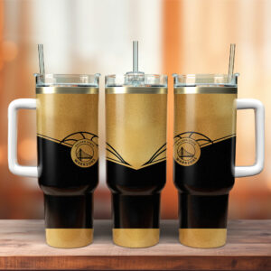 Golden State Warriors NBA Custom Stanley Quencher 40oz Stainless Steel Tumbler With Handle - Threewoofs