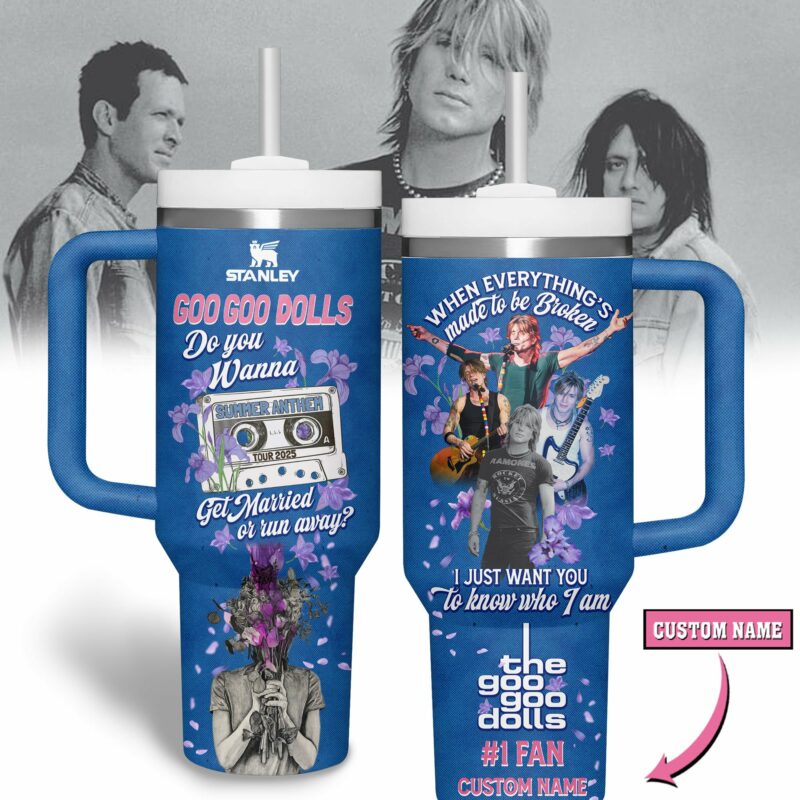 Goo Goo Dolls Music Custom Stanley Quencher 40oz Stainless Steel Tumbler With Handle - Threewoofs