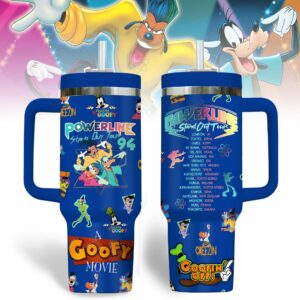 Goofy Cartoon Custom Stanley Quencher 40oz Stainless Steel Tumbler With Handle - Threewoofs