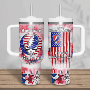 Grateful Dead Music Custom Stanley Quencher 40oz Stainless Steel Tumbler With Handle - Threewoofs