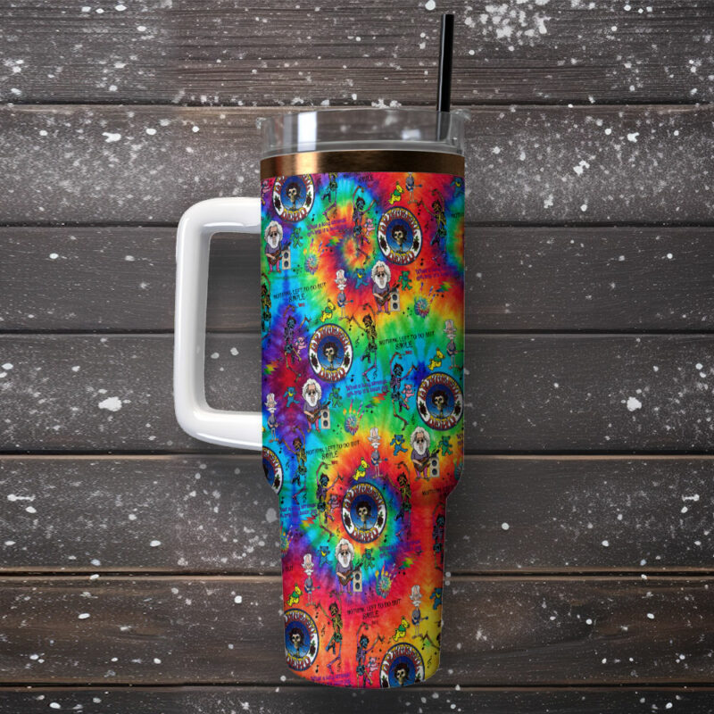 Grateful Dead Music Custom Stanley Quencher 40oz Stainless Steel Tumbler With Handle - Threewoofs - Image 2