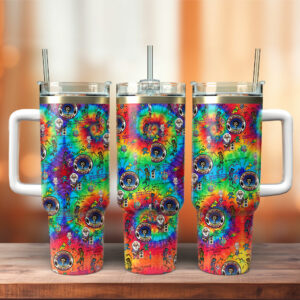 Grateful Dead Music Custom Stanley Quencher 40oz Stainless Steel Tumbler With Handle - Threewoofs