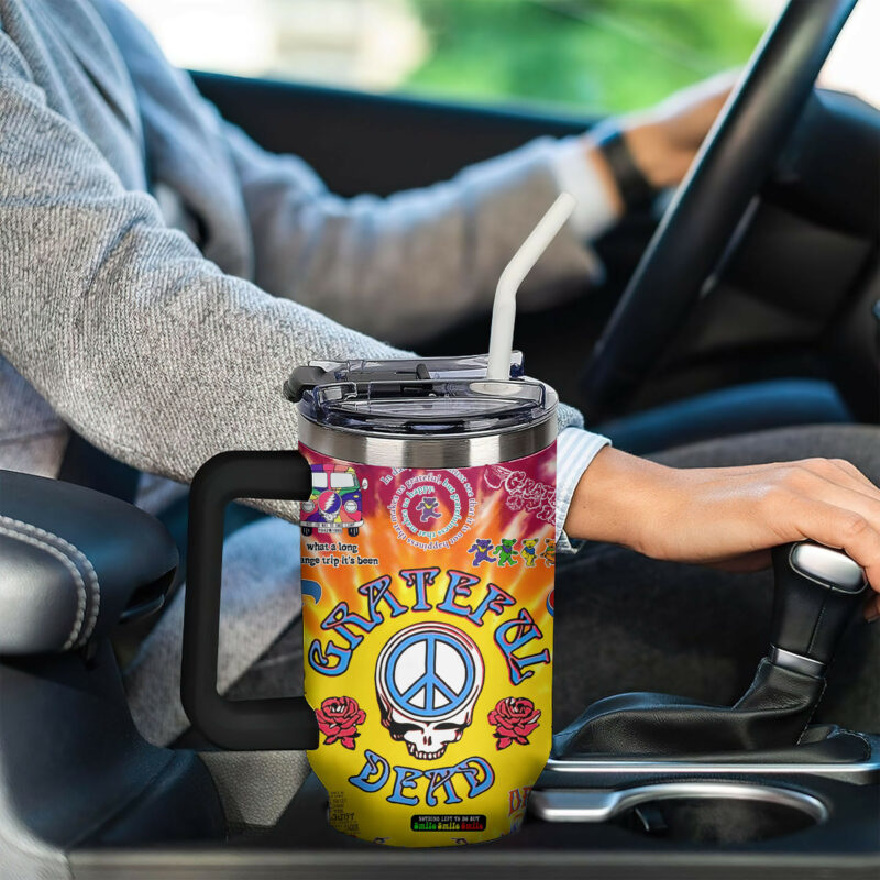 Grateful Dead Music Custom Stanley Quencher 40oz Stainless Steel Tumbler With Handle - Threewoofs - Image 4