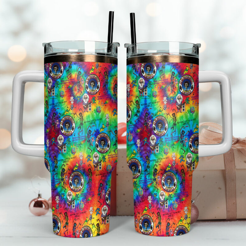Grateful Dead Music Custom Stanley Quencher 40oz Stainless Steel Tumbler With Handle - Threewoofs - Image 4