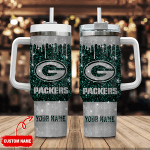 Green Bay Packers NFL Custom Stanley Quencher 40oz Stainless Steel Tumbler With Handle - Threewoofs