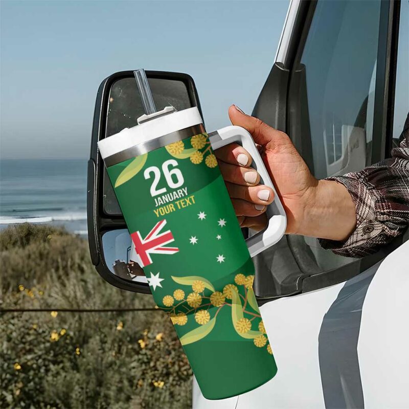 Green Kangaroo and Golden Wattle Happy Australia Day 6 January Custom Stanley Quencher 40oz Stainless Steel Tumbler With Handle - Threewoofs - Image 7