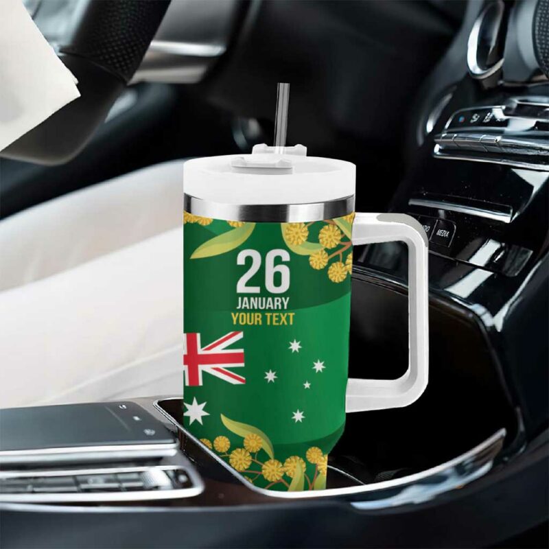 Green Kangaroo and Golden Wattle Happy Australia Day 6 January Custom Stanley Quencher 40oz Stainless Steel Tumbler With Handle - Threewoofs - Image 8