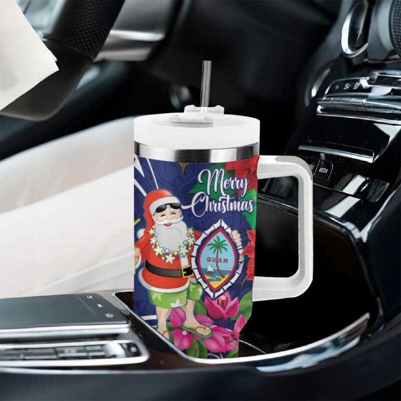 Guam Christmas Poinsettia With Bougainvillea Felis Pasgua! Custom Stanley Quencher 40oz Stainless Steel Tumbler With Handle - Threewoofs - Image 8