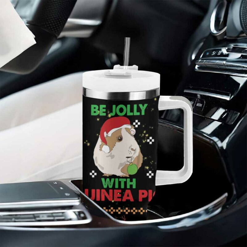 Guinea Pig Christmas Be Jolly With Guinea Pig Custom Stanley Quencher 40oz Stainless Steel Tumbler With Handle - Threewoofs - Image 8