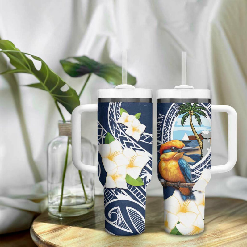 Hafa Adai Guam Sihek Guam Kingfisher with Guasali Custom Stanley Quencher 40oz Stainless Steel Tumbler With Handle - Threewoofs - Image 9
