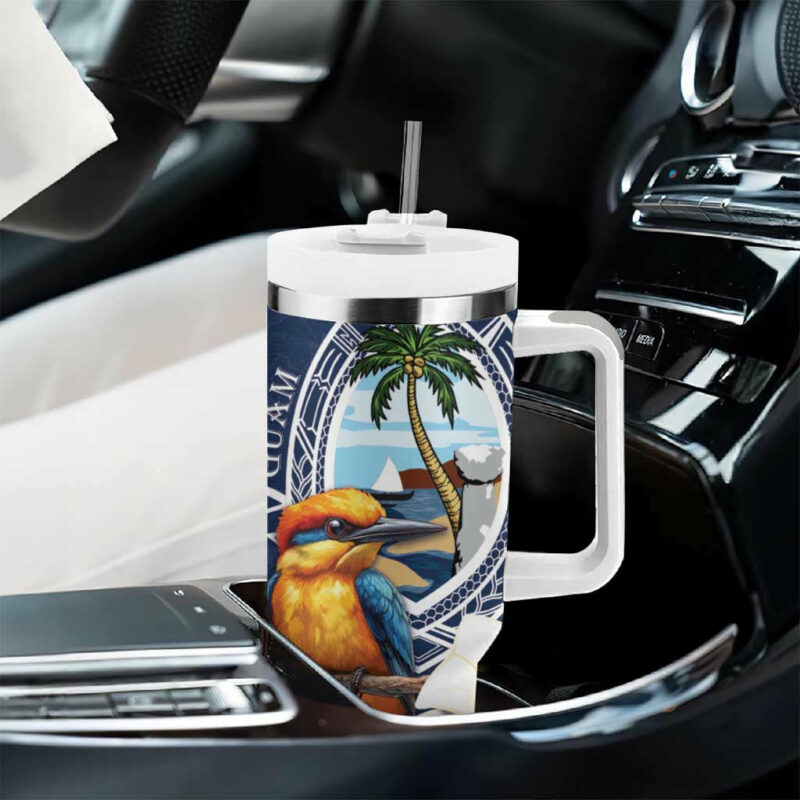 Hafa Adai Guam Sihek Guam Kingfisher with Guasali Custom Stanley Quencher 40oz Stainless Steel Tumbler With Handle - Threewoofs - Image 8
