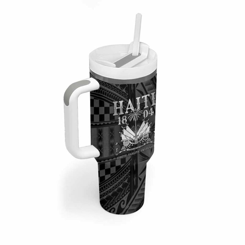 Haiti 1804 Polynesian Silver Neg Maron Custom Stanley Quencher 40oz Stainless Steel Tumbler With Handle - Threewoofs - Image 2
