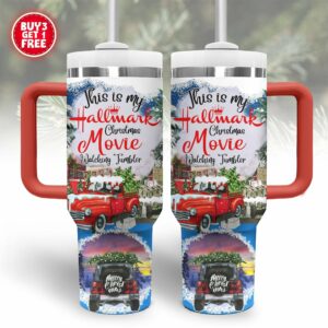 Hallmark Christmas Movies Custom Stanley Quencher 40oz Stainless Steel Tumbler With Handle - Threewoofs