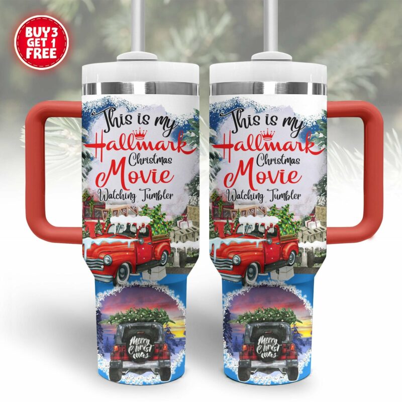 Hallmark Christmas Movies Custom Stanley Quencher 40oz Stainless Steel Tumbler With Handle - Threewoofs