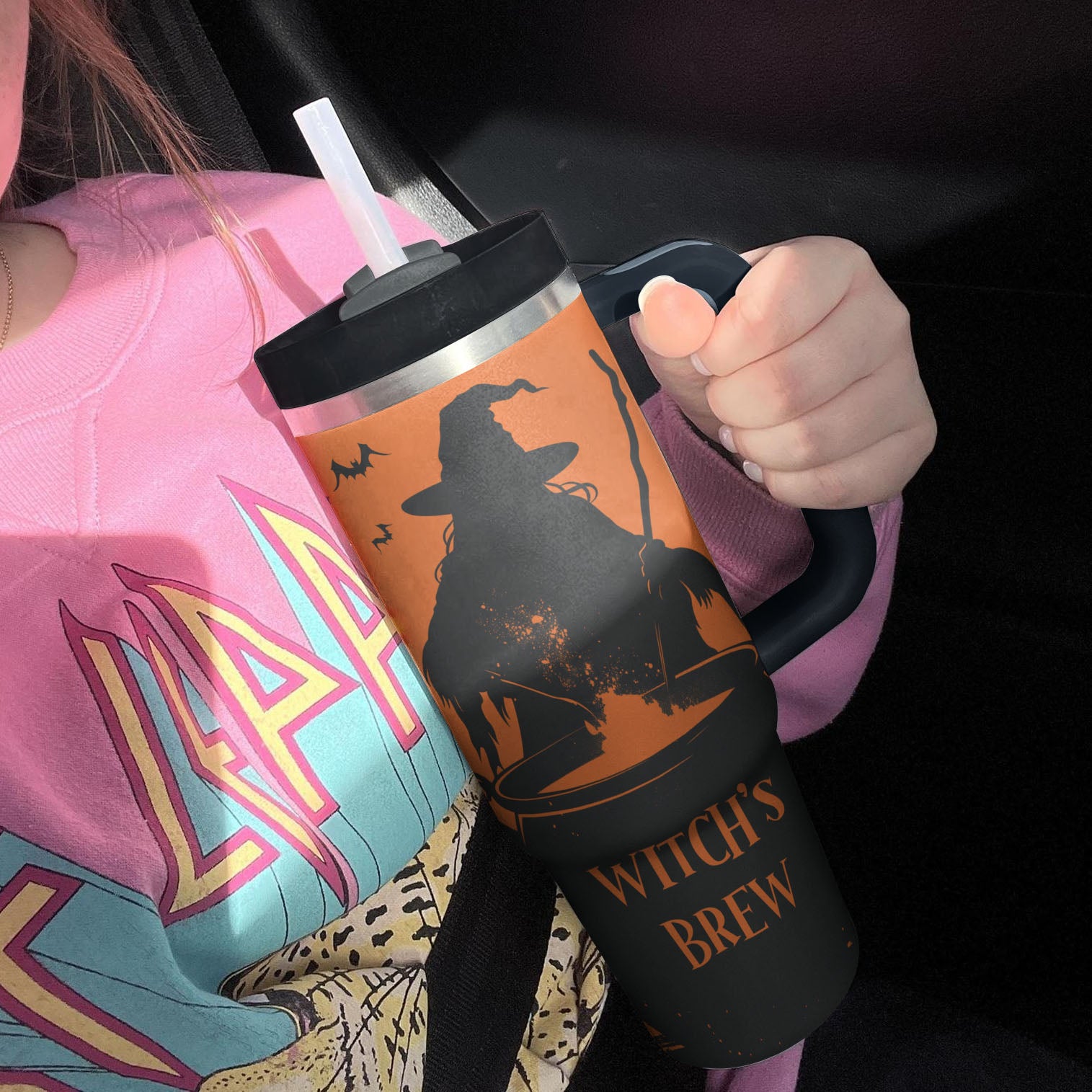 Witch's Brew Halloween Tumbler with Handle - Spooky Drinkware for Magical Sips - Image 4