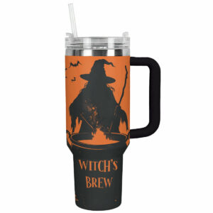 Witch's Brew Halloween Tumbler with Handle - Spooky Drinkware for Magical Sips